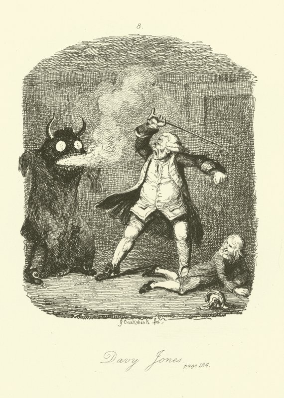 Tobias Smollettin kuvitus Peregrine Pickle -teokseen. tekijältä after George Cruikshank