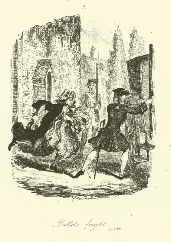Tobias Smollettin kuvitus Peregrine Pickle -teokseen. tekijältä after George Cruikshank