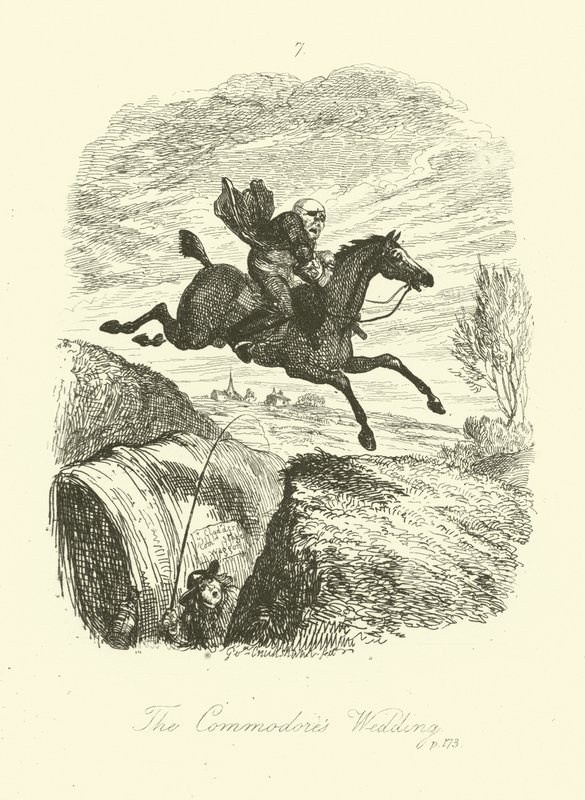 Tobias Smollettin kuvitus Peregrine Pickle -teokseen. tekijältä after George Cruikshank