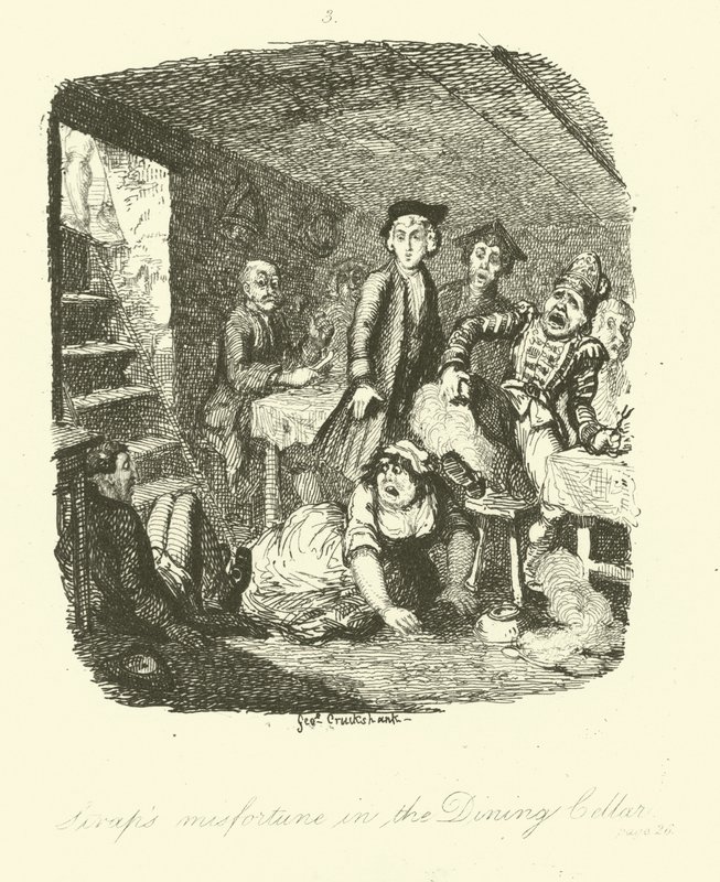 Tobias Smollettin kuvitus Roderick Randomille tekijältä after George Cruikshank