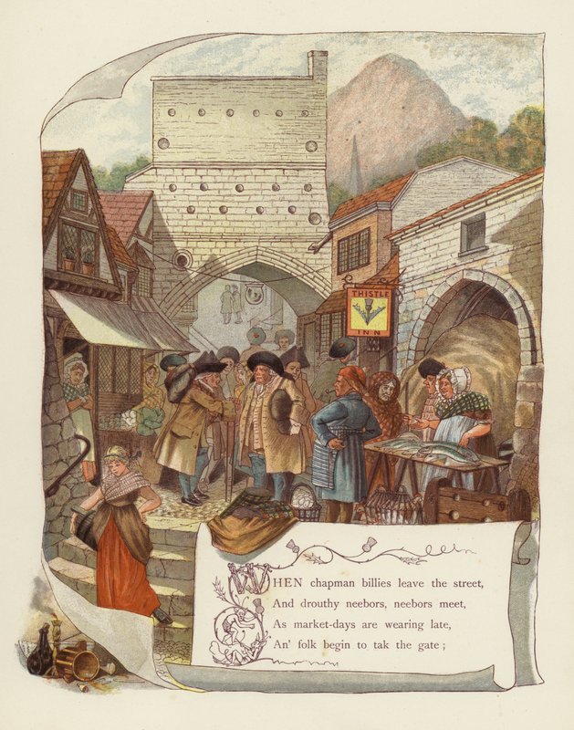 Robert Burnsin kuvitus Tam OShanterille tekijältä after George Cruikshank