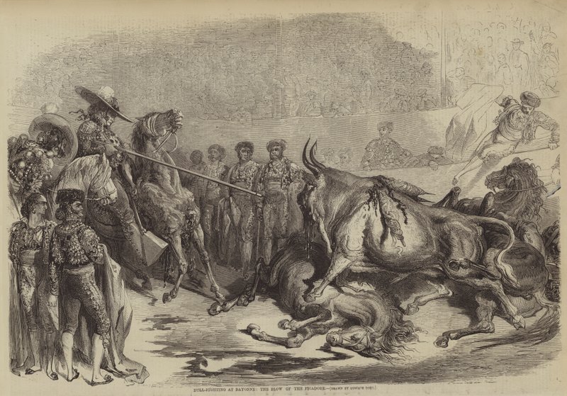 Härkätaistelut Bayonnessa, Picadoren isku tekijältä Gustave after Dore