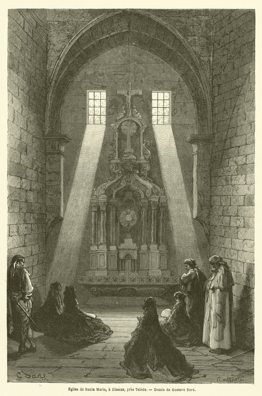 Santa Marian kirkko Illescasissa lähellä Toledoa tekijältä Gustave after Dore