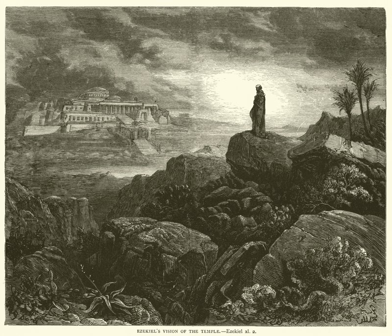 Hesekielin näky temppelistä, Hesekiel, xl, 2 tekijältä Gustave after Dore