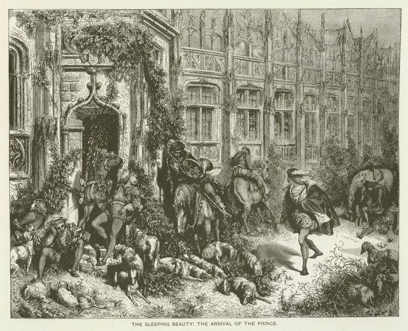 Prinsessa Prinssin saapuminen tekijältä Gustave after Dore