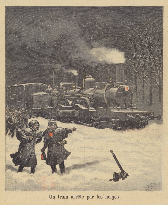 Juna pysähtyi lumeen tekijältä after Henri Meyer