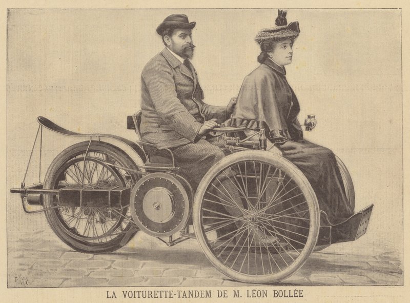 Leon Bollee tandemkärry tekijältä after Henri Meyer