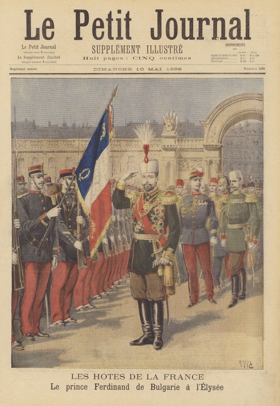 Kuninkaalliset vierailijat Ranskaan: Bulgarian prinssi Ferdinand Elyseen palatsissa tekijältä after Henri Meyer
