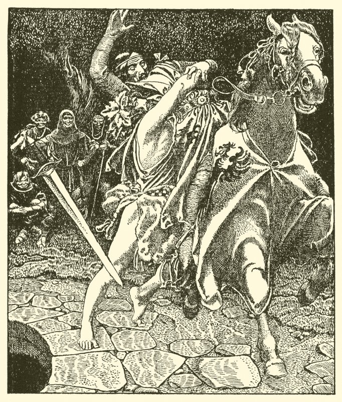 Sir Kay ja metsähullu tekijältä after Howard Pyle
