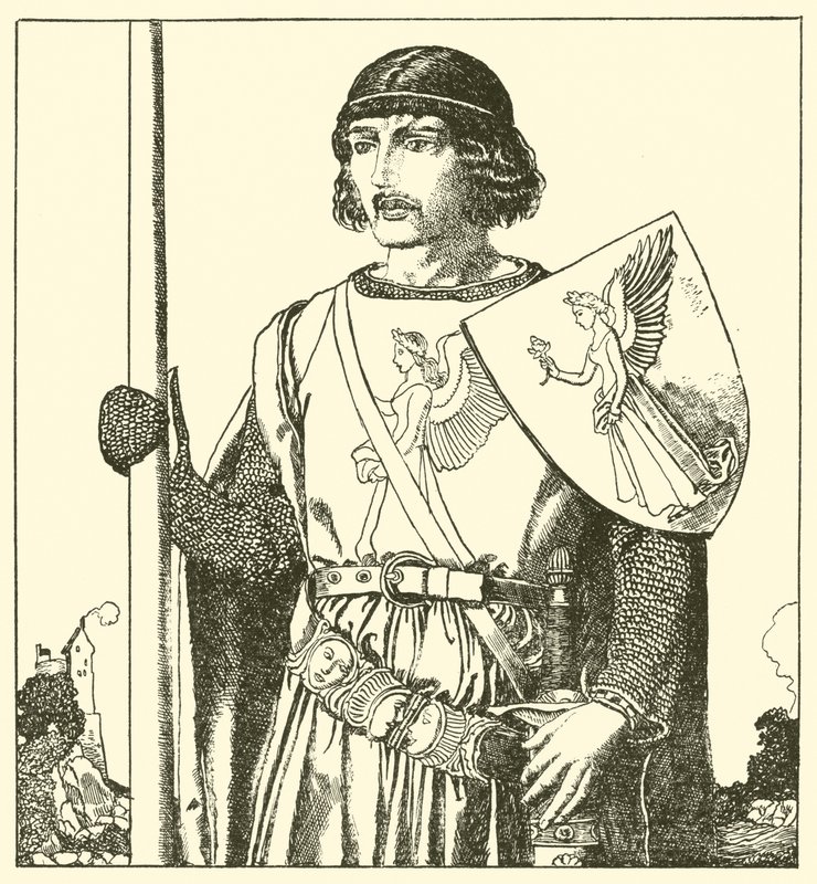 Sir Lamorack Galesista tekijältä after Howard Pyle