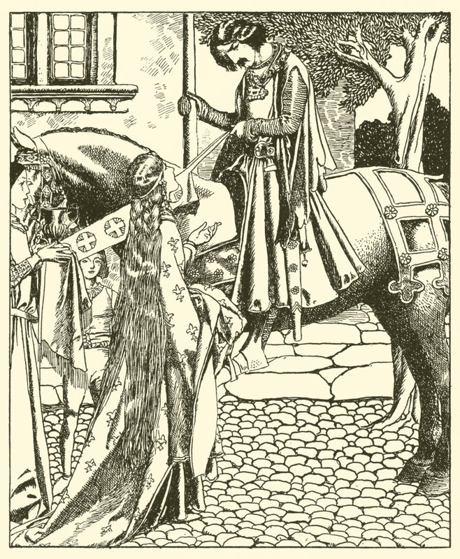 Sir Launcelot ja Elouise the Fair tekijältä after Howard Pyle