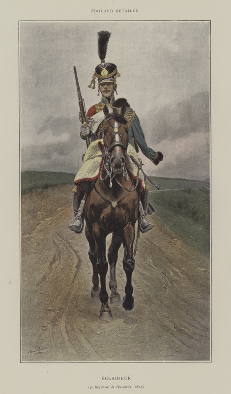 Partiolainen, 9. husaarirykmentti, 1809 tekijältä after Jean Baptiste Edouard Detaille
