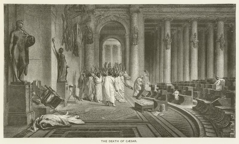 Caesarin kuolema tekijältä after Jean Leon Gerome