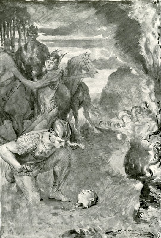 Beowulf löytää Ascheren pään tekijältä after John Henry Frederick Bacon