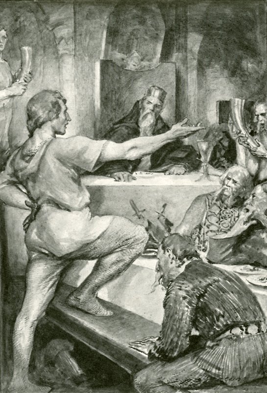 Beowulf vastaa ylpeästi Hunferthille tekijältä after John Henry Frederick Bacon