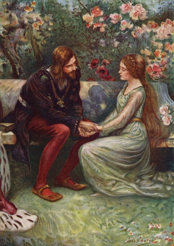 Prinssi Henry ja Elsie puutarhassa tekijältä after John Henry Frederick Bacon
