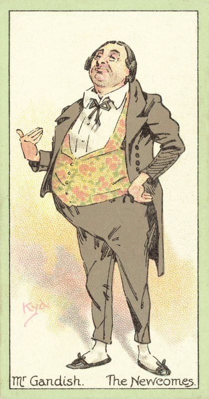 Herra Gandish, The Newcomes (chromolitho) tekijältä after Joseph Clayton Clarke
