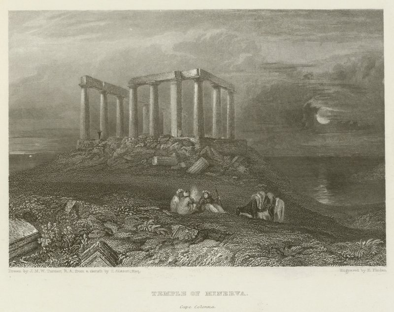 Minervan temppeli, Cape Colonna tekijältä after Joseph Mallord William Turner