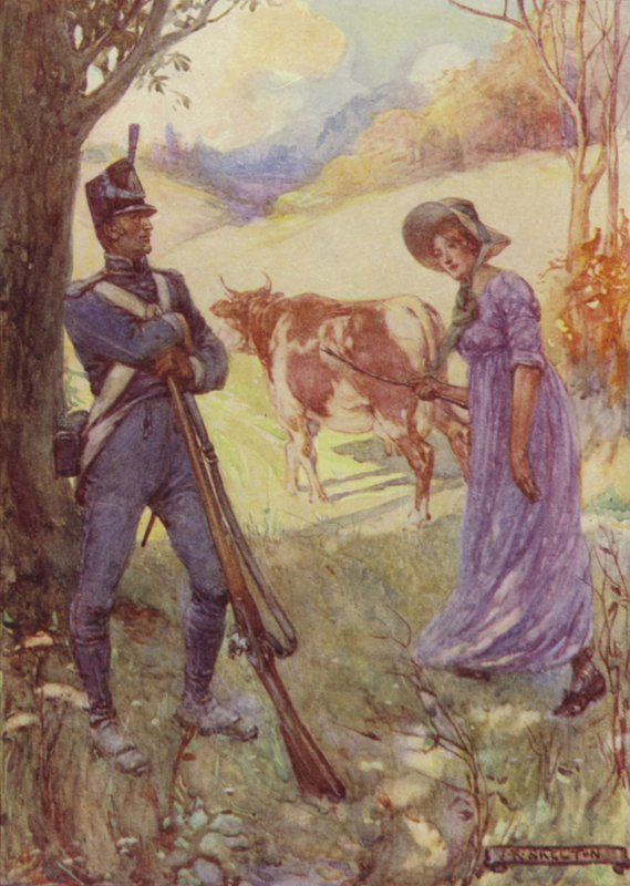 Laura Secord ajoi lehmää edellään ja läpäisi American Sentriesin tekijältä after Joseph Ratcliffe Skelton