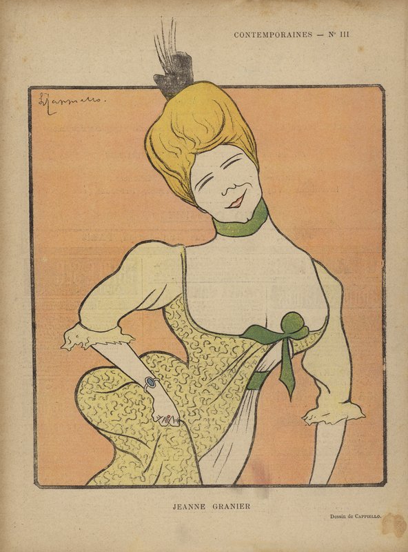Jeanne Granier, kuvitus Le Rirelle tekijältä after Leonetto Cappiello