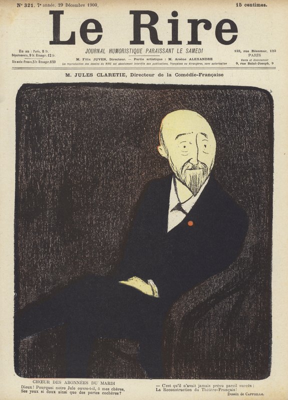 Jules Claretie, La Comedie-Francaisen ohjaaja, kuvitus Le Rirelle tekijältä after Leonetto Cappiello