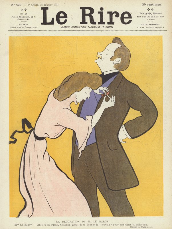 Herra le Bargyn koristelu. Kuvitus Le Rirelle tekijältä after Leonetto Cappiello