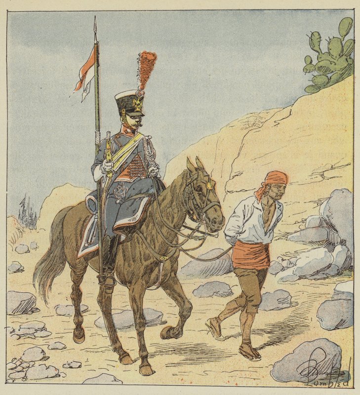 Ranskan armeija Espanjassa, Lancier-sandarmi, 1811 tekijältä after Louis Charles Bombled