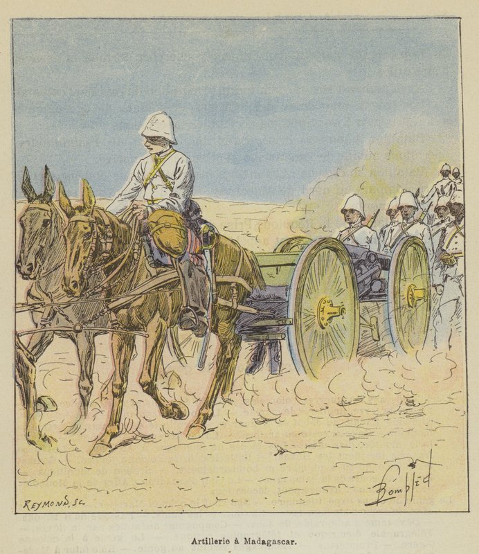 Tykistö Madagaskarilla tekijältä after Louis Charles Bombled