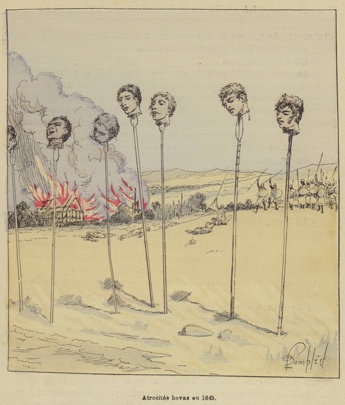 Julmuudet hovas en 1845 tekijältä after Louis Charles Bombled
