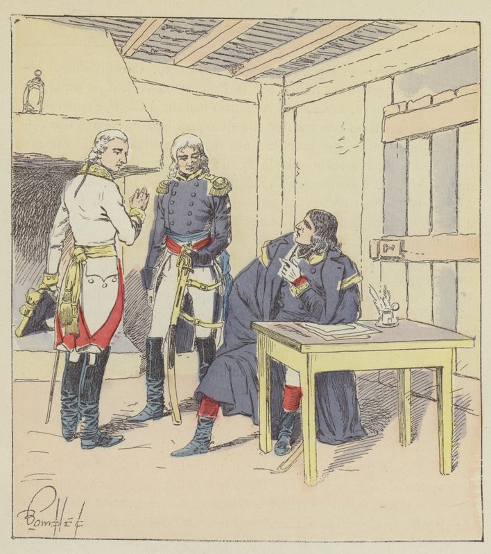 Bonaparte, Serurier ja Klenau Roverbellossa tekijältä after Louis Charles Bombled