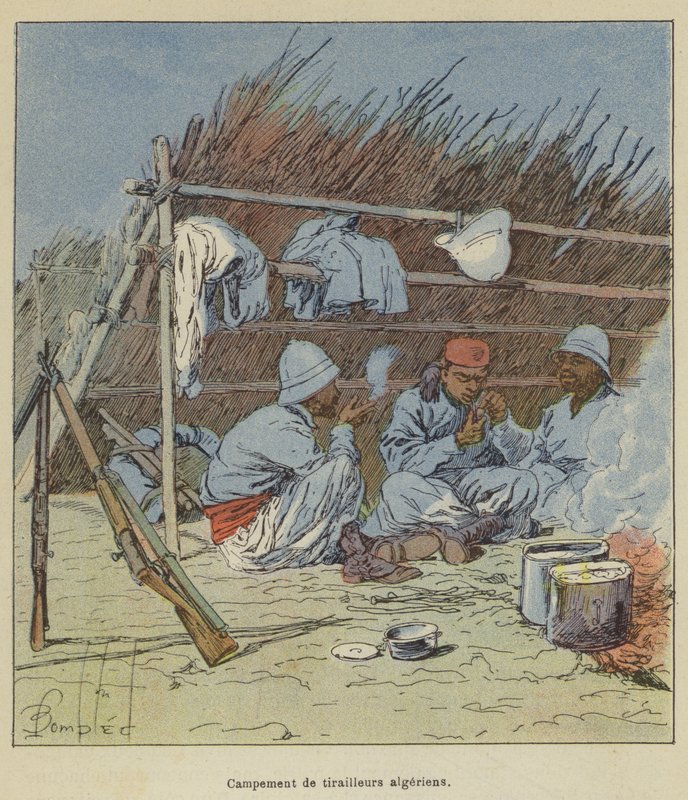 Algerian kahaajien leiri tekijältä after Louis Charles Bombled