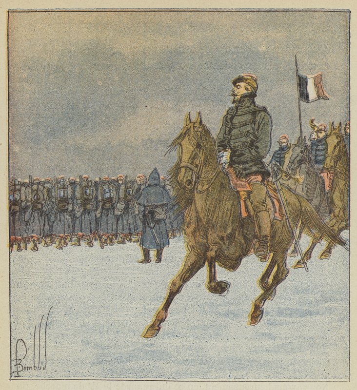 Chanzy ja hänen esikuntansa ylittävät taistelulinjan ennen taistelua 8. joulukuuta tekijältä after Louis Charles Bombled