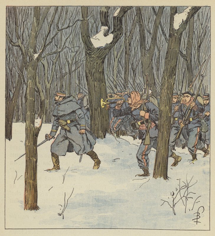 Sarthe-puhelimien pistinlataus metsässä tekijältä after Louis Charles Bombled