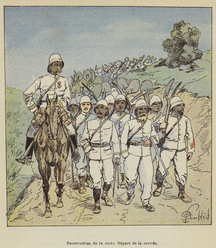 Tien rakentaminen, Corveen lähtö tekijältä after Louis Charles Bombled