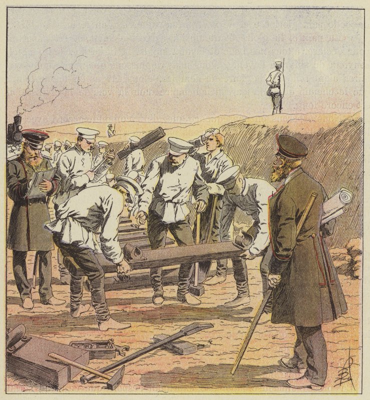 Trans-Siperian rakentaminen tekijältä after Louis Charles Bombled