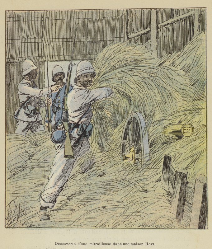 Konekivääri löytyi Hovan talosta tekijältä after Louis Charles Bombled