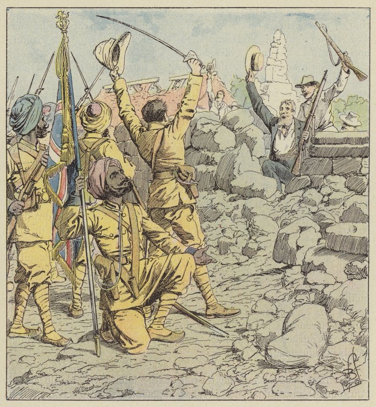 Lähetystöjen luovutus, sikhien maahantulo tekijältä after Louis Charles Bombled