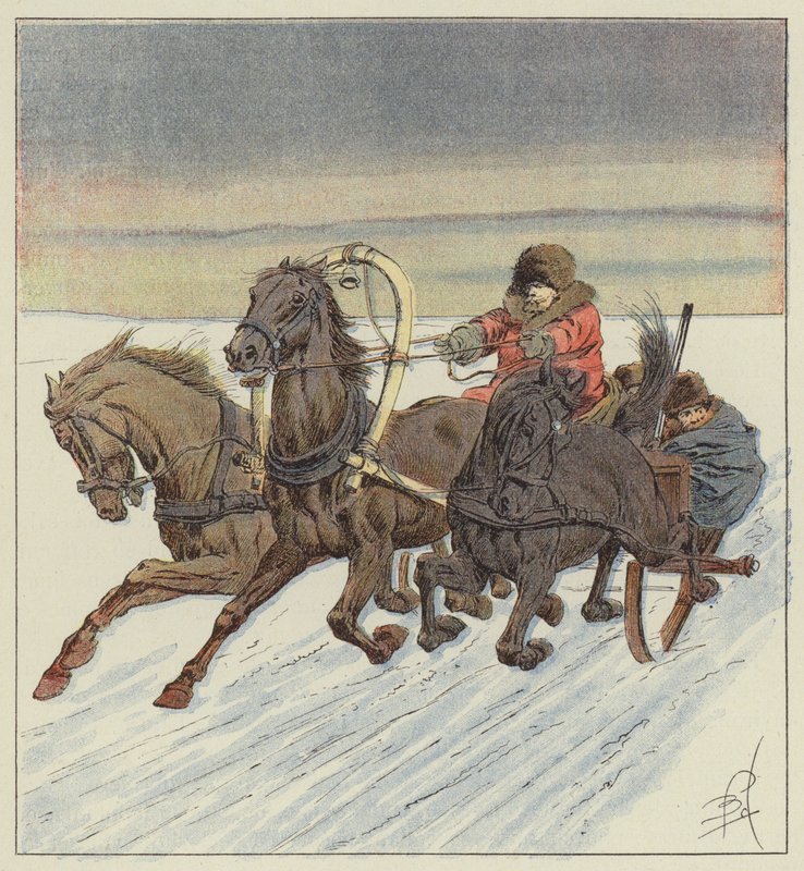 Troikassa Baikalilla tekijältä after Louis Charles Bombled