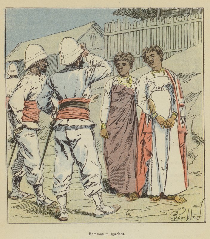 Madagaskarin naiset tekijältä after Louis Charles Bombled