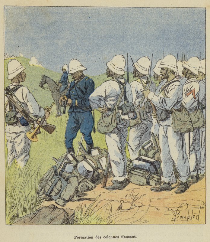 Hyökkäyskolonnien muodostuminen tekijältä after Louis Charles Bombled