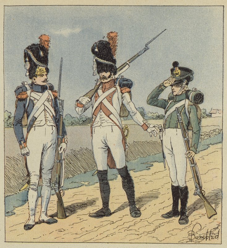 Keisarillinen kaarti, Grenadiers, 1. rykmentti, 2. rykmentti, seurakunnat tekijältä after Louis Charles Bombled