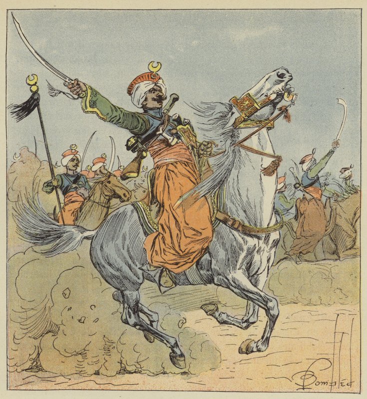 Keisarillinen kaarti, Mameluck, lentue chevalin chasseurs-rykmentissä tekijältä after Louis Charles Bombled
