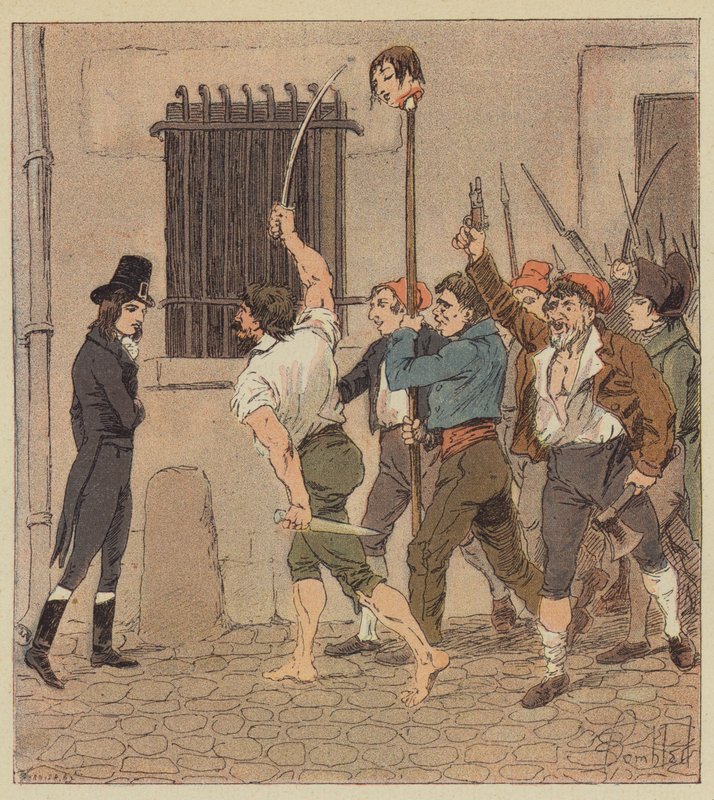 Minut oli tavannut ryhmä hirveitä miehiä, jotka kävelivät päätään hauen päässä tekijältä after Louis Charles Bombled