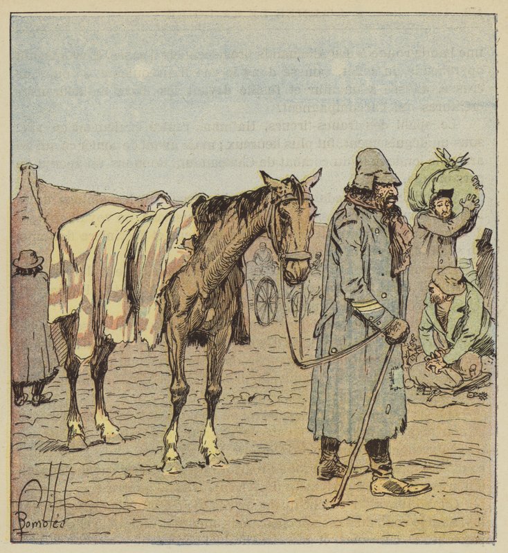 Mercanti-juutalainen, joka seuraa Saksan armeijoita, luonnosta tekijältä after Louis Charles Bombled