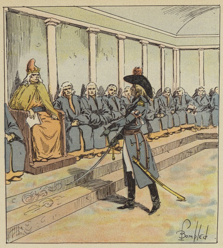 Junot uhkaa Venetsian senaattia tekijältä after Louis Charles Bombled
