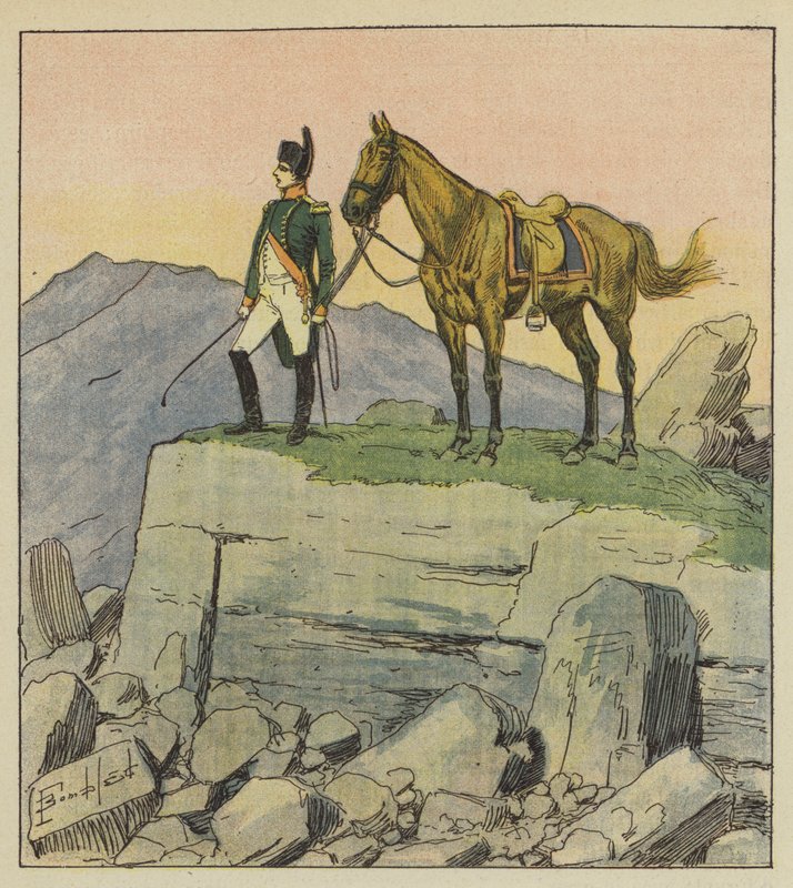 Keisari raunioiden keskellä tekijältä after Louis Charles Bombled