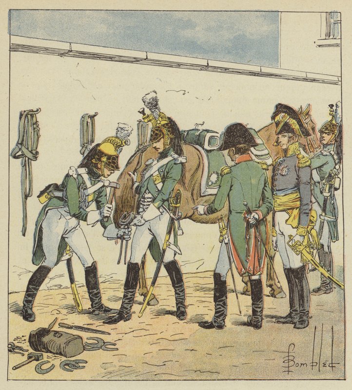 Keisari tarkastaa Saint-Germainin koulun tekijältä after Louis Charles Bombled