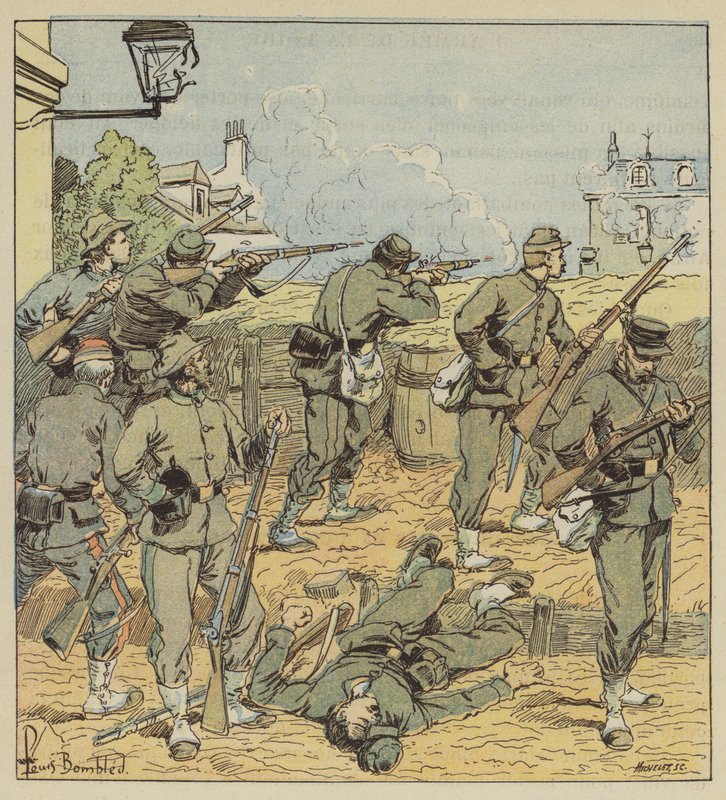 Barrikadi rue de Chartresilla tekijältä after Louis Charles Bombled