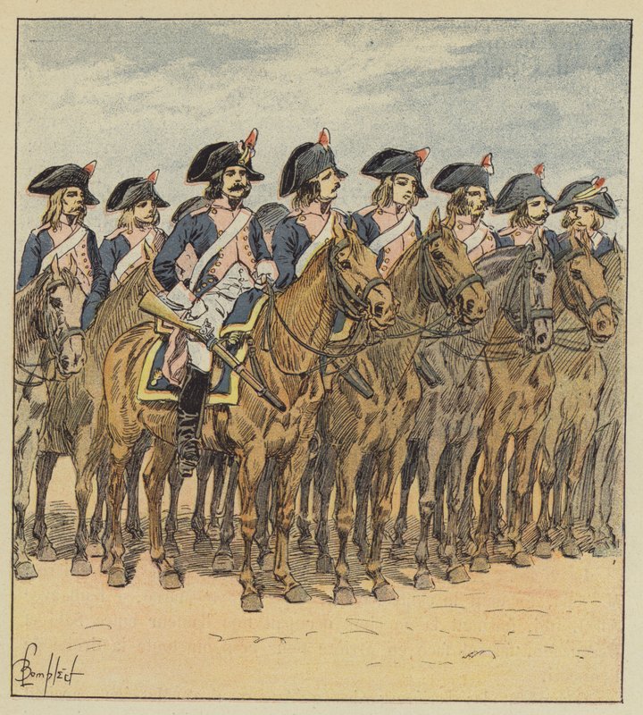 Italian ratsuväki ja armeijat tekijältä after Louis Charles Bombled