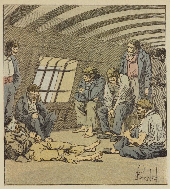 Suurin osa hyvistä merimiehistämme oli vankeja Englannissa tekijältä after Louis Charles Bombled